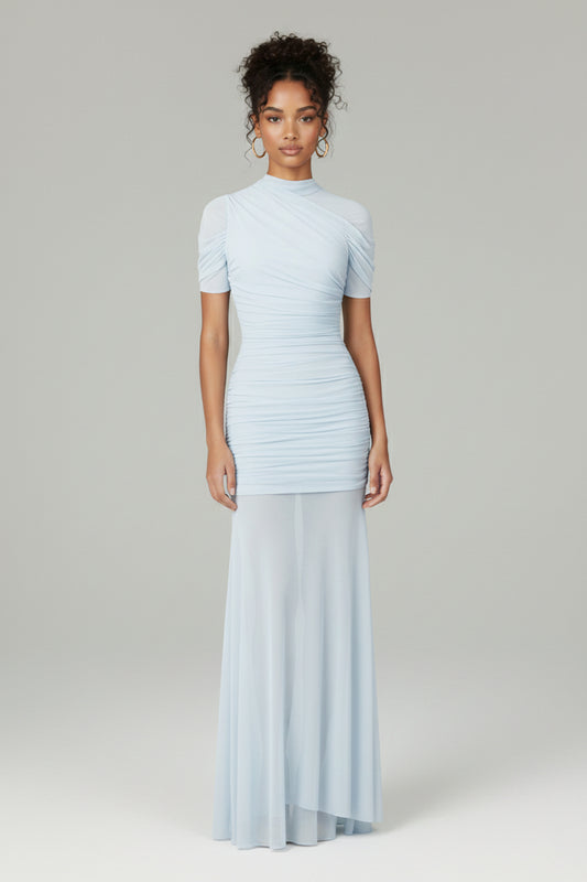 Aura Mesh Drape Maxi Dress