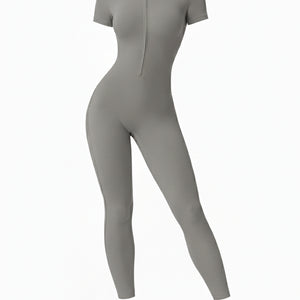 MERIDIAN JUMPSUIT — High-Neck Zip-Front Bodysuit