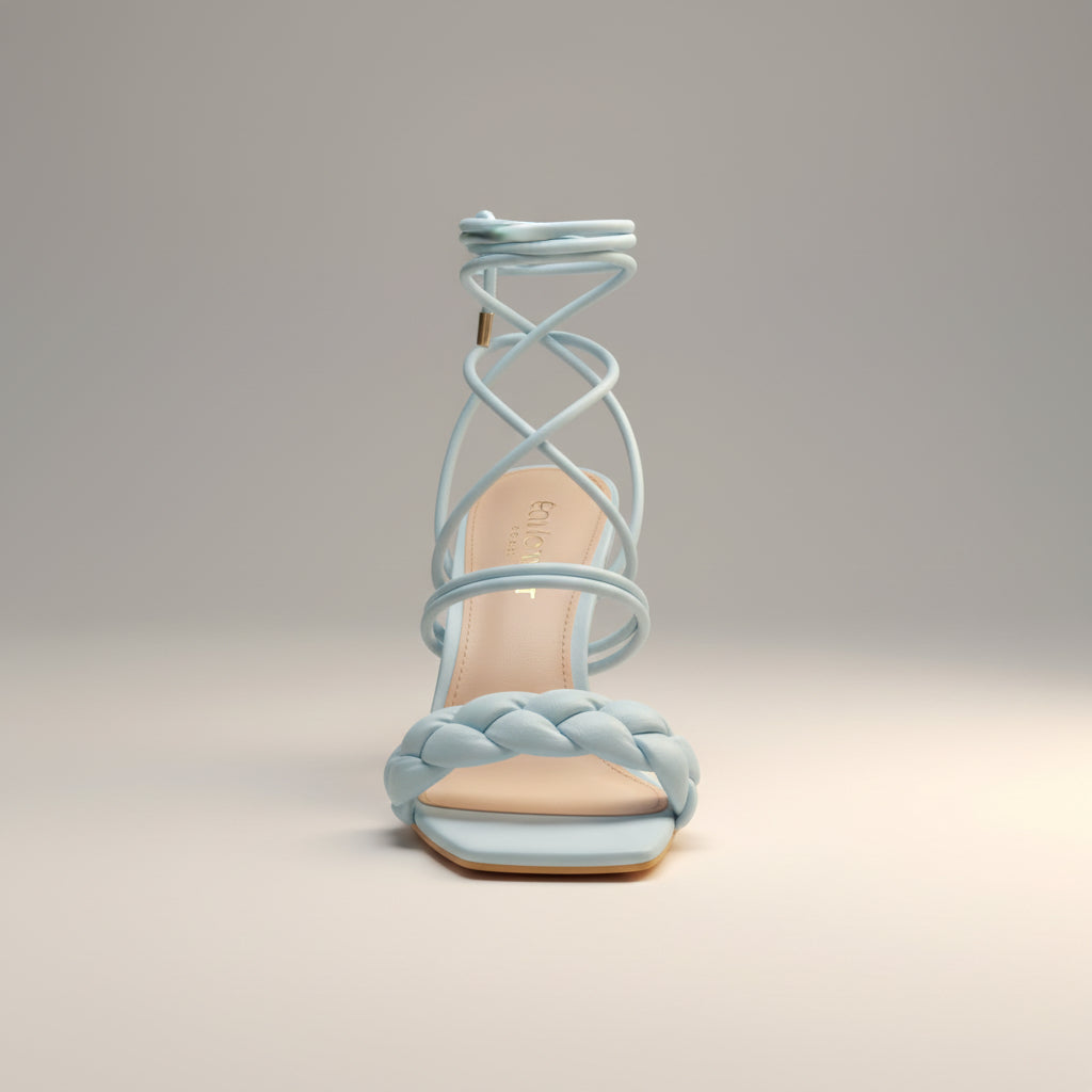 Aria Braided Lace-Up Stiletto Sandals