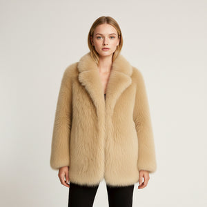 The Lapel Faux Fur Coat