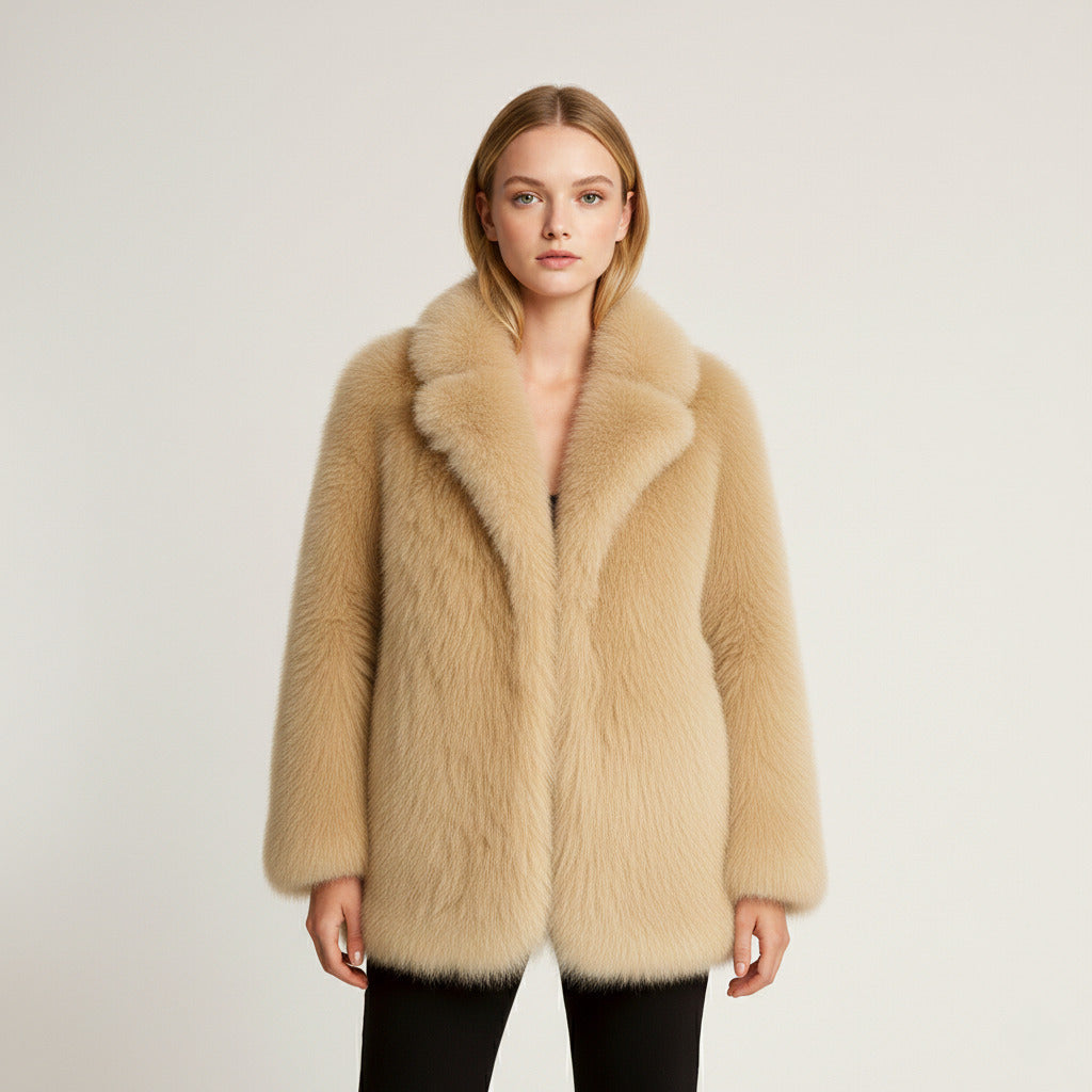 The Lapel Faux Fur Coat