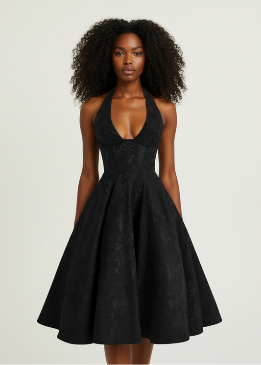 Sofia Halter Midi  Dress