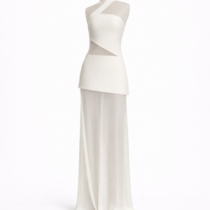 Kova One-Shoulder Chiffon-Maxikleid