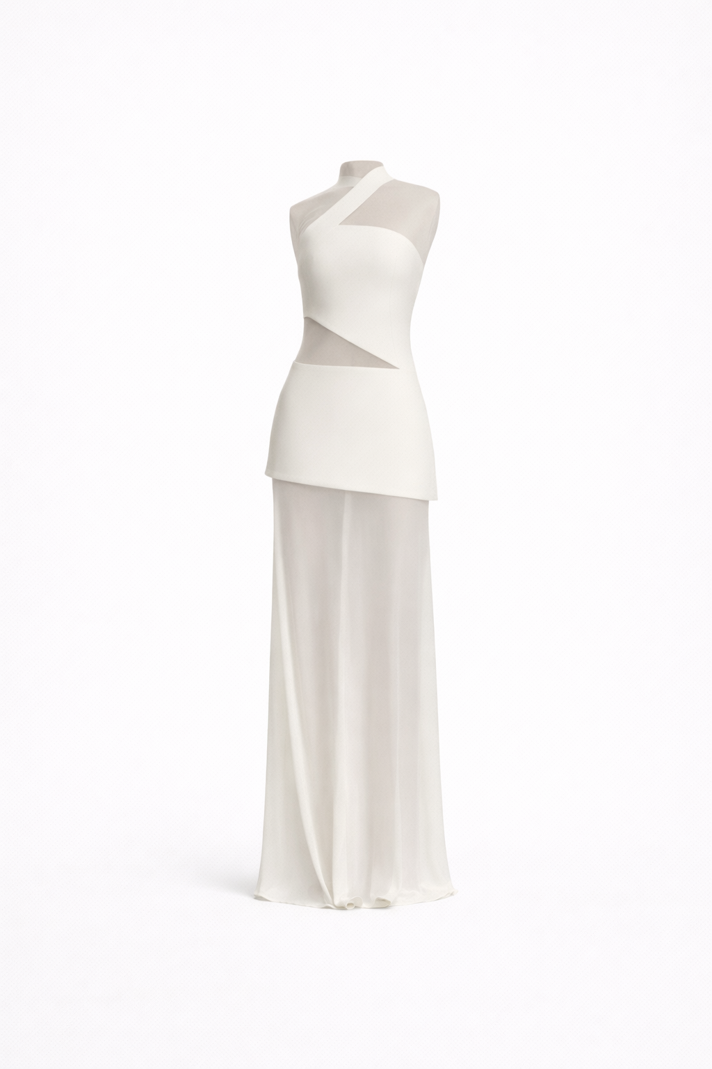Kova One-Shoulder Chiffon-Maxikleid