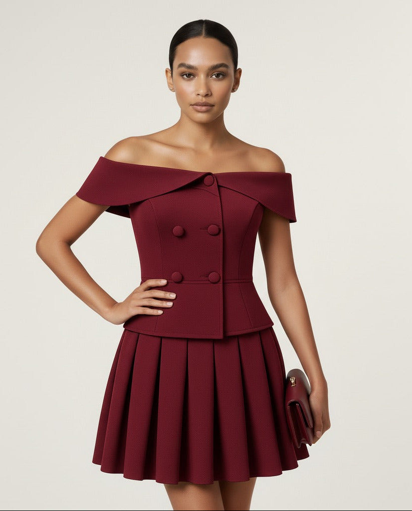 The Marlowe  Off- ShoulderSuit Set