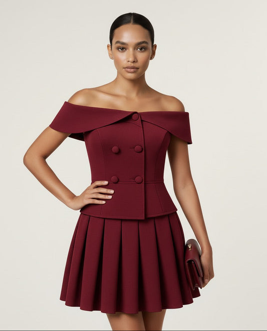 The Marlowe  Off- ShoulderSuit Set