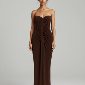 Elena Ruched Column Gown