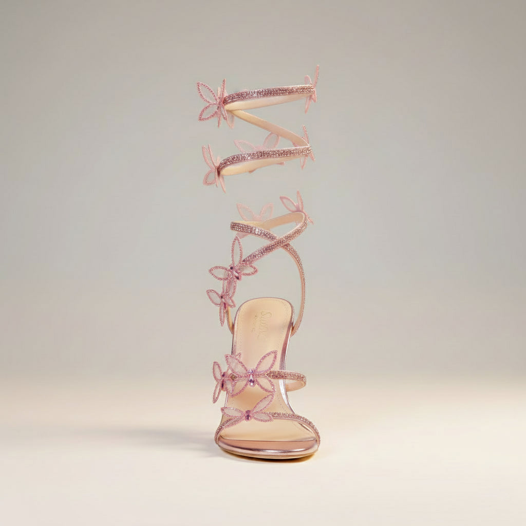 Luna Butterfly Wrap Stiletto Sandals