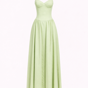 LYS DRESS — Strapless Structured Midi with Full Skirt