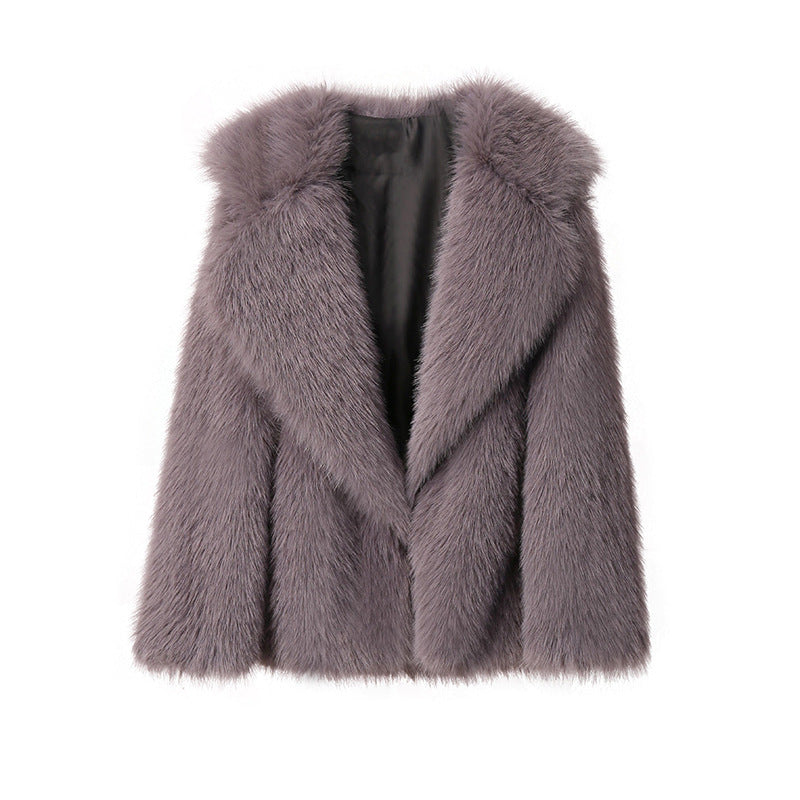 The Lapel Faux Fur Coat