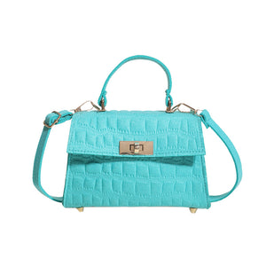 SIENNA BAG — Structured Croc-Embossed Mini Top-Handle