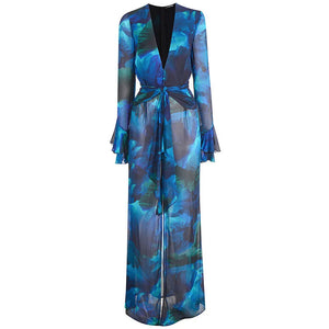 Azura Printed Wrap Maxi Dress