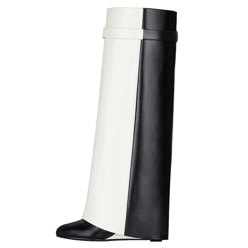 THE AXIS BOOT — Knee-High Wedge Boot with Side Zip