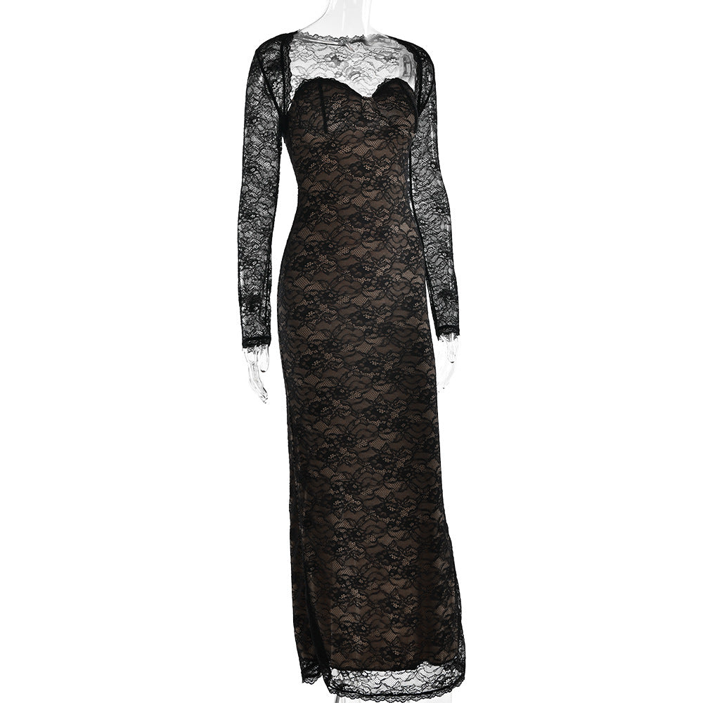 Maison Lace Backless Dress Set