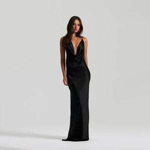 ANAÏS DRESS Halter Lace-Up Maxi Dress