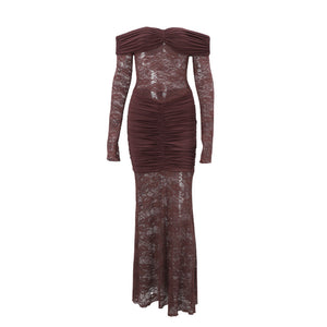 Alina Off-Shoulder Lace Maxi Dress