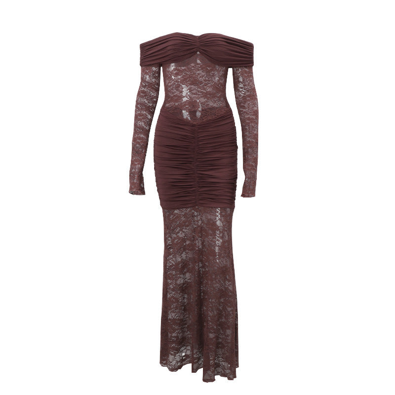 Alina Off-Shoulder Lace Maxi Dress