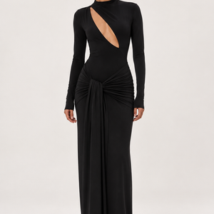 Drape Cutout Maxi — Black front model