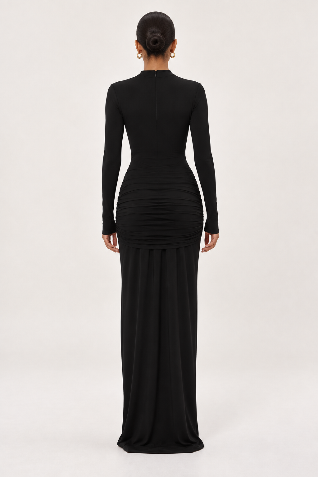 Drape Cutout Maxi — Black back model