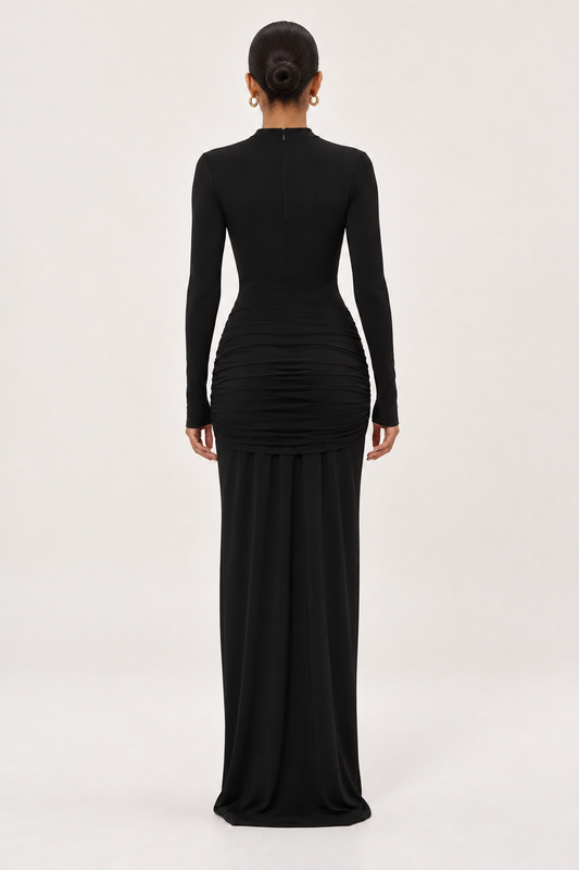 Drape Cutout Maxi — Black back model
