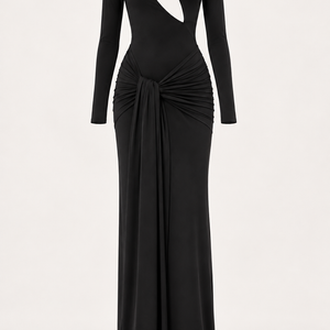 Drape Cutout Maxi — Black ghost mannequin