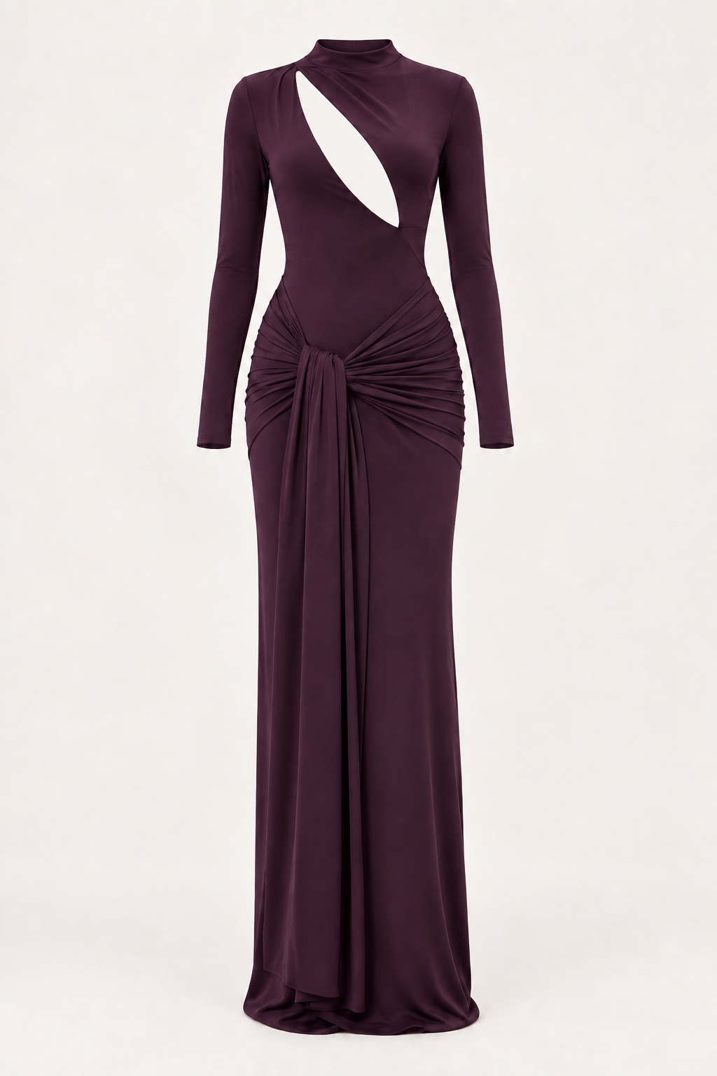 Drape Cutout Maxi — Purple ghost mannequin