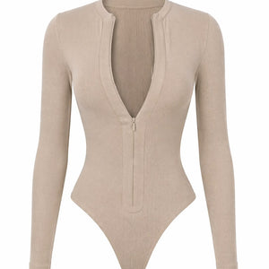 Sora Ribbed Zip Bodysuit