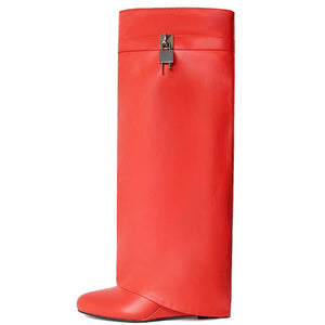 THE AXIS BOOT — Knee-High Wedge Boot with Side Zip