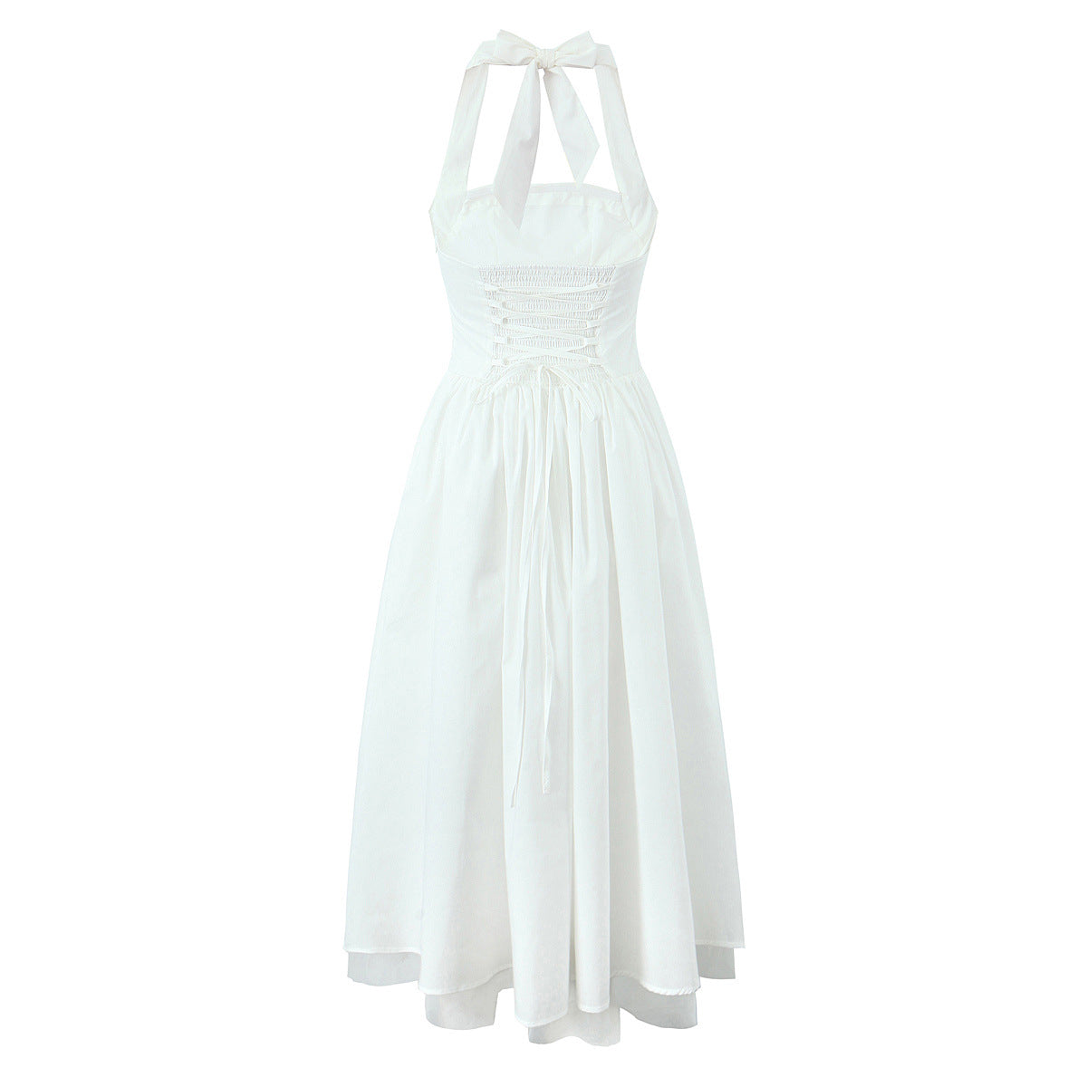AMOUR DRESS — Backless Mesh Midi Dress