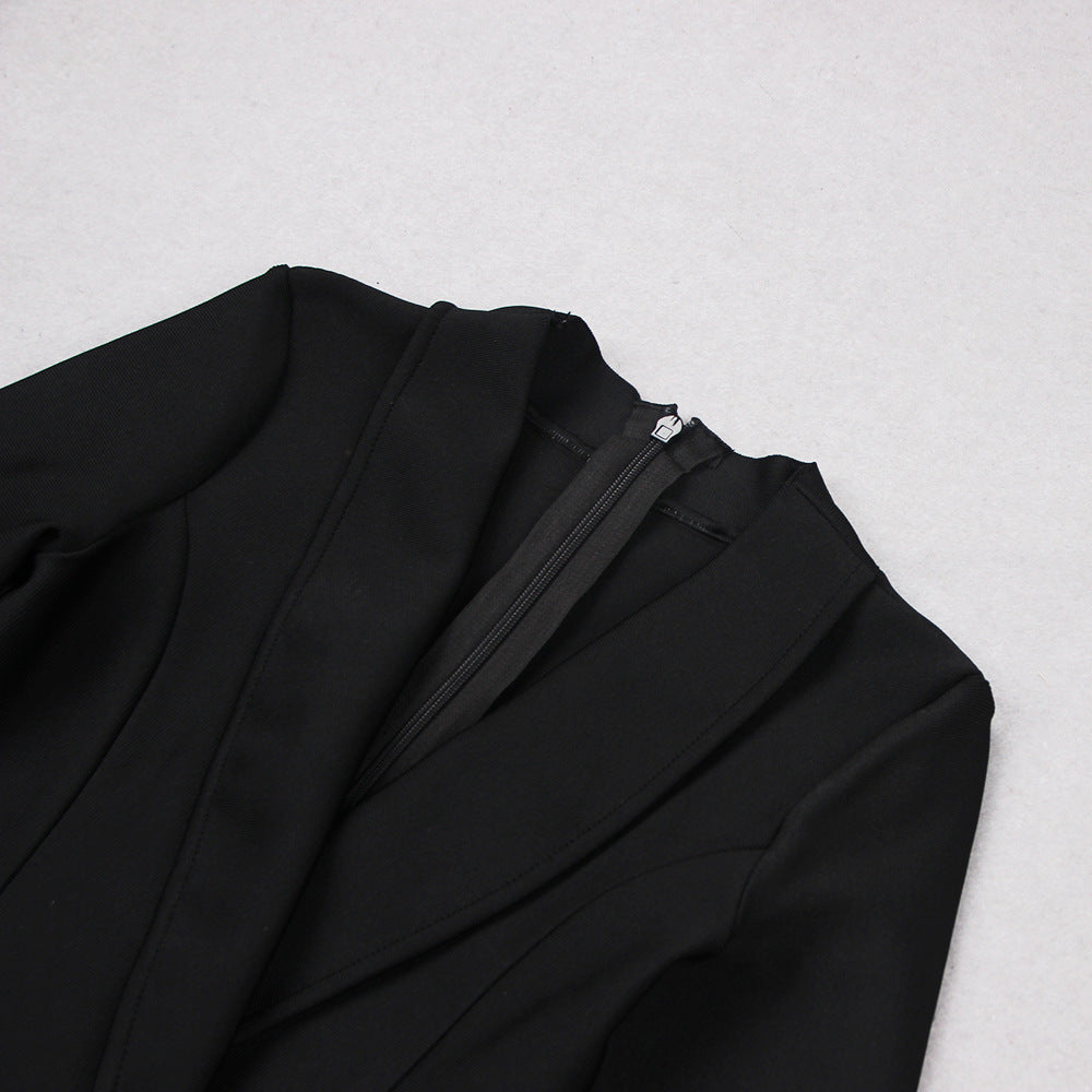 Valentina Feather-Trim Blazer Dress