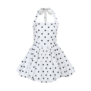 COLETTE MINI — Polka-Dot Halter Bubble Dress