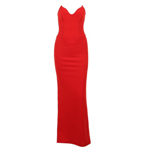 Roma Abendkleid — Trägerloses Sweetheart-Maxikleid in Bodycon-Passform