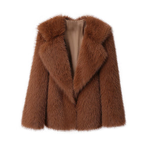 The Lapel Faux Fur Coat
