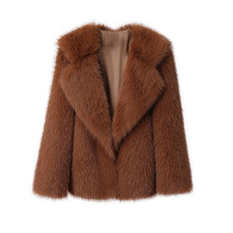 The Lapel Faux Fur Coat