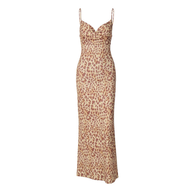 Valeria Leopard Slip Maxi Dress