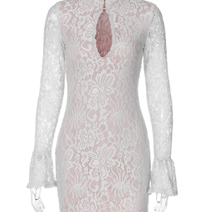 Delilah Lace Keyhole Mini Dress