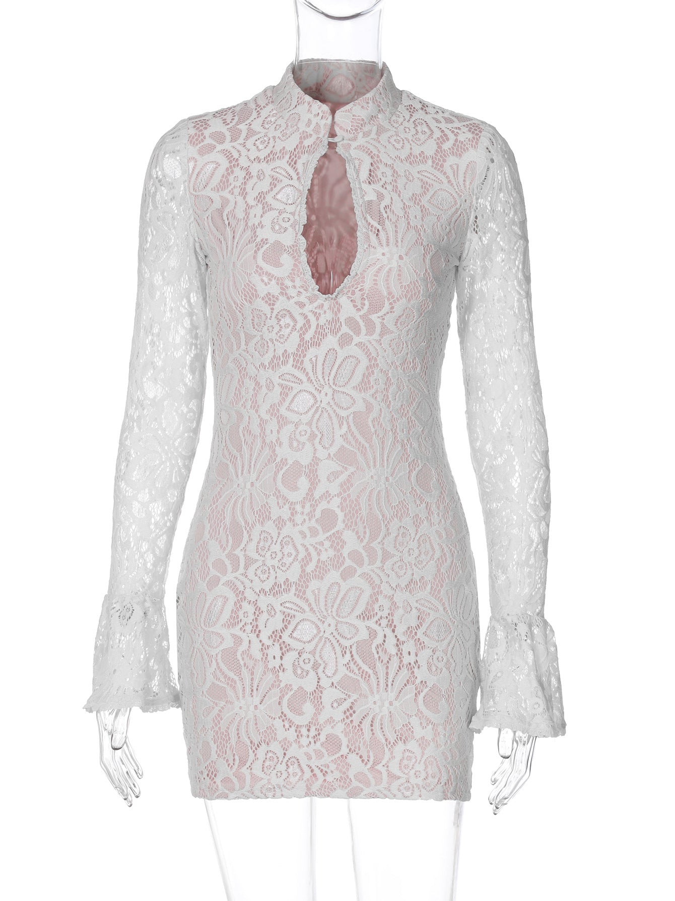 Delilah Lace Keyhole Mini Dress