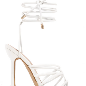 Zafira Strappy Lace-Up Sculptural Heel Sandals